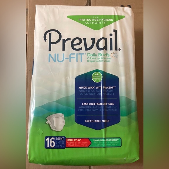 Prevail Other - Prevail Nu-Fit Adult Diapers with Tabs Medium